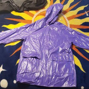 Purple Vinyl Hooded Rain Coat